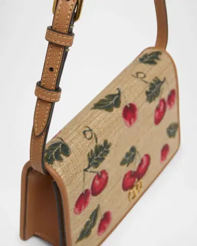 Valentino Garavani VLOGO Signature Mini Cherries Jacquard Shoulder Bag | Thumbnail 5 Valentino Garavani VLOGO Signature Mini Cherries Jacquard Shoulder Bag | Thumbnail 5