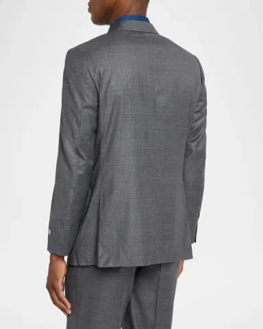 Canali Men's Wool and Silk Tonal Plaid Two-Piece Suit | Thumbnail 5 Canali Men's Wool and Silk Tonal Plaid Two-Piece Suit | Thumbnail 5