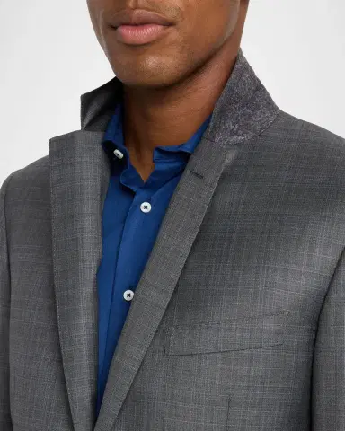 Canali Men's Wool and Silk Tonal Plaid Two-Piece Suit | Thumbnail 8 Canali Men's Wool and Silk Tonal Plaid Two-Piece Suit | Thumbnail 8