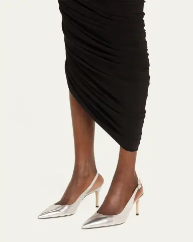Stuart Weitzman Stuart Metallic Slingback Pumps | Thumbnail 2 Stuart Weitzman Stuart Metallic Slingback Pumps | Thumbnail 2
