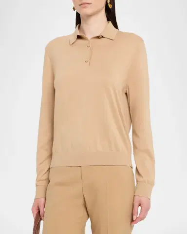 Loro Piana Ice Wish Cotton Polo Sweater | Thumbnail 4 Loro Piana Ice Wish Cotton Polo Sweater | Thumbnail 4