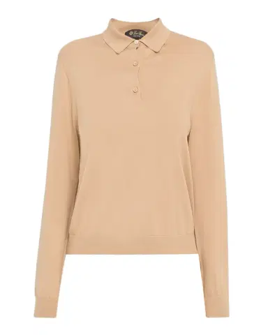 Loro Piana Ice Wish Cotton Polo Sweater | Thumbnail 1 Loro Piana Ice Wish Cotton Polo Sweater | Thumbnail 1