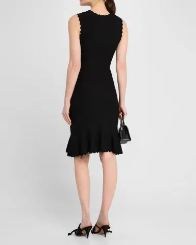 Emporio Armani Sleeveless Scalloped Stretch Milano Dress | Thumbnail 3 Emporio Armani Sleeveless Scalloped Stretch Milano Dress | Thumbnail 3