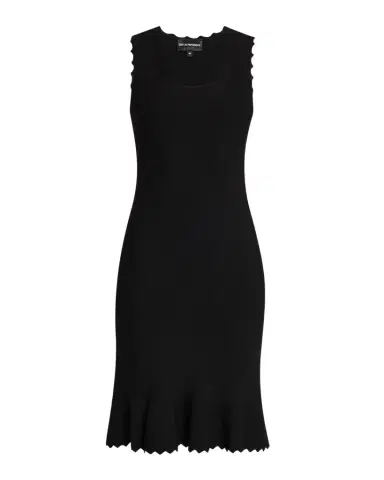 Emporio Armani Sleeveless Scalloped Stretch Milano Dress | Thumbnail 1 Emporio Armani Sleeveless Scalloped Stretch Milano Dress | Thumbnail 1