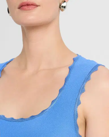 Emporio Armani Sleeveless Scalloped Stretch Milano Dress | Thumbnail 5 Emporio Armani Sleeveless Scalloped Stretch Milano Dress | Thumbnail 5