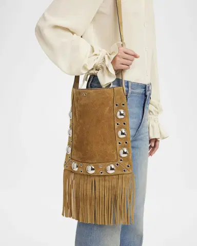 Valentino Garavani Nellcote Fringe Studded Suede Crossbody Bag | Thumbnail 2 Valentino Garavani Nellcote Fringe Studded Suede Crossbody Bag | Thumbnail 2