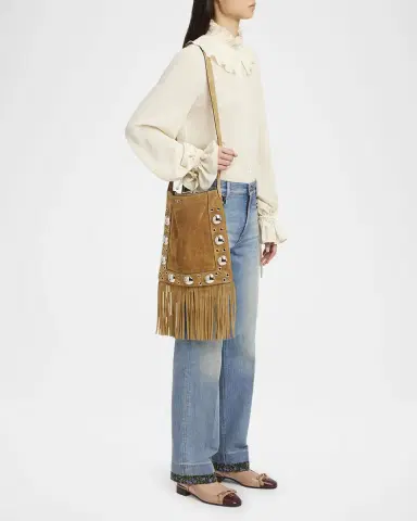 Valentino Garavani Nellcote Fringe Studded Suede Crossbody Bag | Thumbnail 5 Valentino Garavani Nellcote Fringe Studded Suede Crossbody Bag | Thumbnail 5