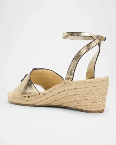 Tory Burch Ines Metallic Double T Wedge Espadrilles | Thumbnail 4 Tory Burch Ines Metallic Double T Wedge Espadrilles | Thumbnail 4