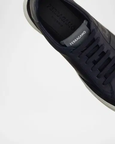 Ferragamo Men's Alaska Gancio Leather Low-Top Sneakers | Thumbnail 5 Ferragamo Men's Alaska Gancio Leather Low-Top Sneakers | Thumbnail 5