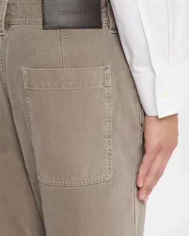 Ferragamo Men's Cotton Drill Flat-Front Utility Trousers | Thumbnail 5 Ferragamo Men's Cotton Drill Flat-Front Utility Trousers | Thumbnail 5