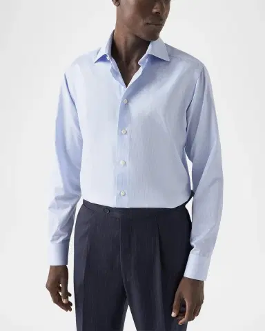 Eton Men's Contemporary-Fit Stripe Dress Shirt | Thumbnail 2 Eton Men's Contemporary-Fit Stripe Dress Shirt | Thumbnail 2