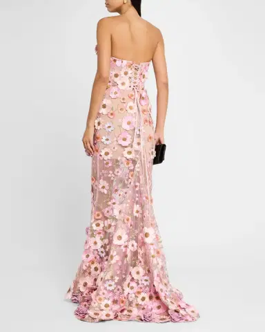 Bronx and Banco Jasmine Strapless Floral-Embroidered Gown | Thumbnail 2 Bronx and Banco Jasmine Strapless Floral-Embroidered Gown | Thumbnail 2