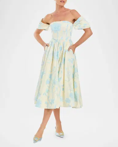 Mestiza New York Odette Off-Shoulder Cotton Midi Dress | Thumbnail 2 Mestiza New York Odette Off-Shoulder Cotton Midi Dress | Thumbnail 2