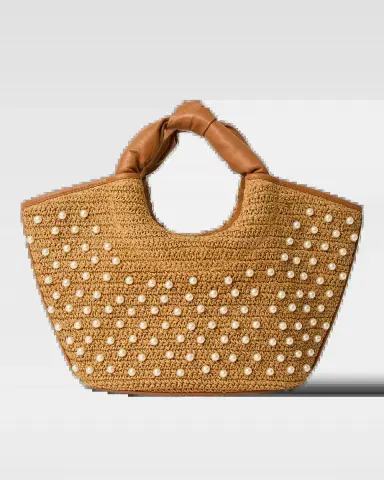BTB Los Angeles Florian Pearly Straw Tote Bag | Thumbnail 2 BTB Los Angeles Florian Pearly Straw Tote Bag | Thumbnail 2