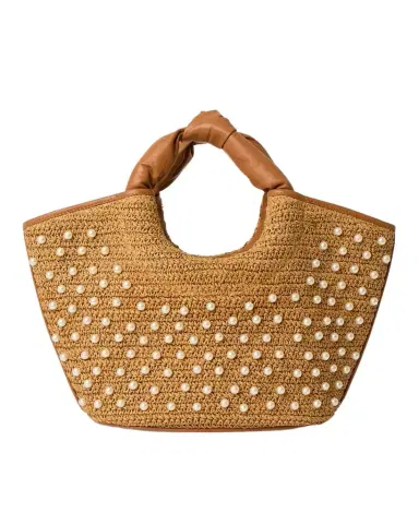 BTB Los Angeles Florian Pearly Straw Tote Bag | Thumbnail 1 BTB Los Angeles Florian Pearly Straw Tote Bag | Thumbnail 1