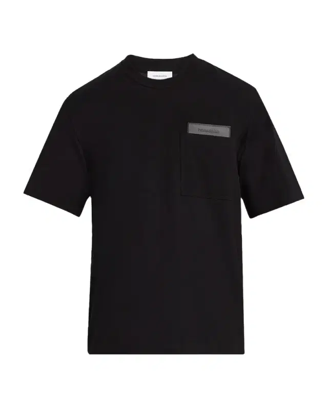 Men's Leather-Patch Pocket T-Shirt Men's Leather-Patch Pocket T-Shirt