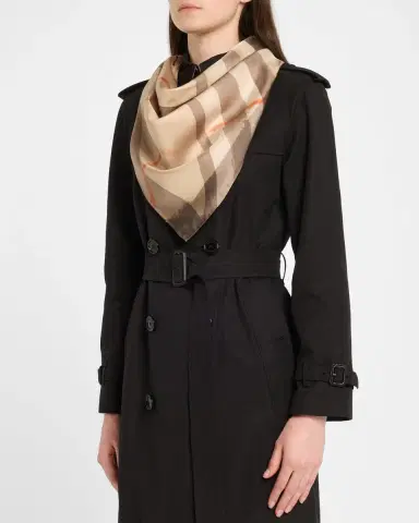 Burberry Watercolor Check-Print Silk Scarf | Thumbnail 3 Burberry Watercolor Check-Print Silk Scarf | Thumbnail 3
