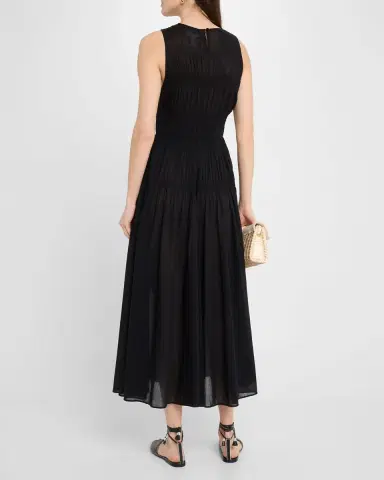 Apiece Apart Fabiana Shirred Organic Cotton Voile Maxi Dress | Thumbnail 2 Apiece Apart Fabiana Shirred Organic Cotton Voile Maxi Dress | Thumbnail 2