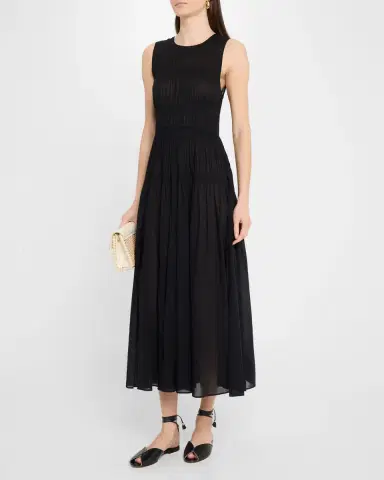 Apiece Apart Fabiana Shirred Organic Cotton Voile Maxi Dress | Thumbnail 3 Apiece Apart Fabiana Shirred Organic Cotton Voile Maxi Dress | Thumbnail 3