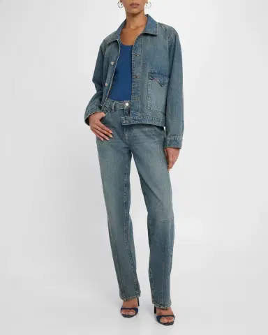 Triarchy Lillian Boxy Western Denim Jacket | Thumbnail 2 Triarchy Lillian Boxy Western Denim Jacket | Thumbnail 2