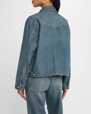 Triarchy Lillian Boxy Western Denim Jacket | Thumbnail 3 Triarchy Lillian Boxy Western Denim Jacket | Thumbnail 3