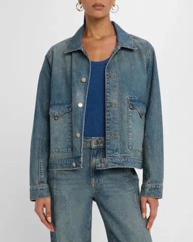 Triarchy Lillian Boxy Western Denim Jacket | Thumbnail 4 Triarchy Lillian Boxy Western Denim Jacket | Thumbnail 4