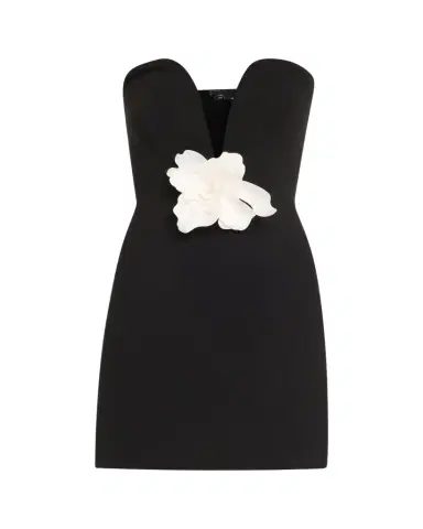 Halston Anabelle Strapless Plunge Crepe Mini Dress | Thumbnail 1 Halston Anabelle Strapless Plunge Crepe Mini Dress | Thumbnail 1