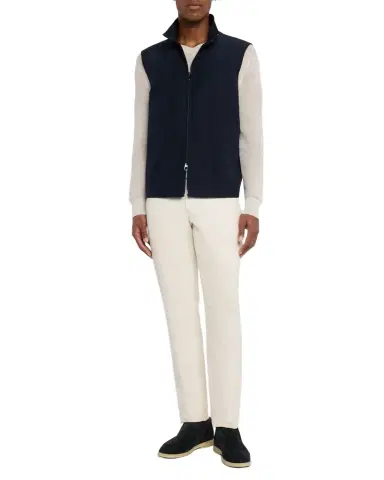 Loro Piana Men 's Landon Full-Zip Cotton Satin Vest | Thumbnail 1 Loro Piana Men 's Landon Full-Zip Cotton Satin Vest | Thumbnail 1