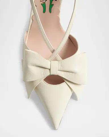 Valentino Garavani Bowow Leather Slingback Pumps | Thumbnail 5 Valentino Garavani Bowow Leather Slingback Pumps | Thumbnail 5