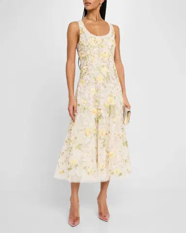 NEEDLE & THREAD Embroidered Florine Scoop-Neck Ballerina Dress | Thumbnail 2 NEEDLE & THREAD Embroidered Florine Scoop-Neck Ballerina Dress | Thumbnail 2