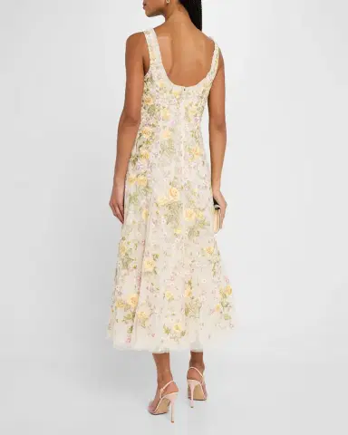 NEEDLE & THREAD Embroidered Florine Scoop-Neck Ballerina Dress | Thumbnail 3 NEEDLE & THREAD Embroidered Florine Scoop-Neck Ballerina Dress | Thumbnail 3