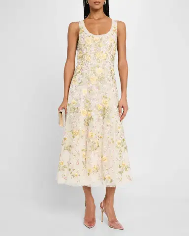 NEEDLE & THREAD Embroidered Florine Scoop-Neck Ballerina Dress | Thumbnail 4 NEEDLE & THREAD Embroidered Florine Scoop-Neck Ballerina Dress | Thumbnail 4