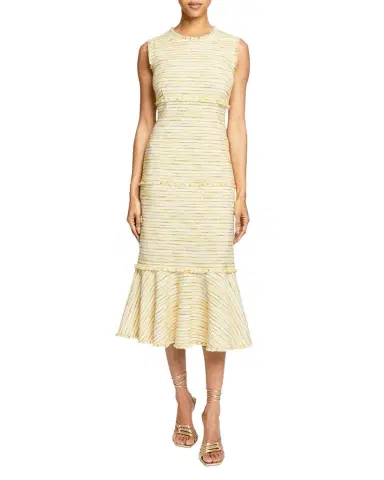 Santorelli Sleeveless Striped Tweed Midi Dress | Thumbnail 1 Santorelli Sleeveless Striped Tweed Midi Dress | Thumbnail 1