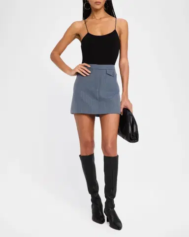 Proenza Schouler White Label Jamison Wool Melange Mini Skirt | Thumbnail 2 Proenza Schouler White Label Jamison Wool Melange Mini Skirt | Thumbnail 2