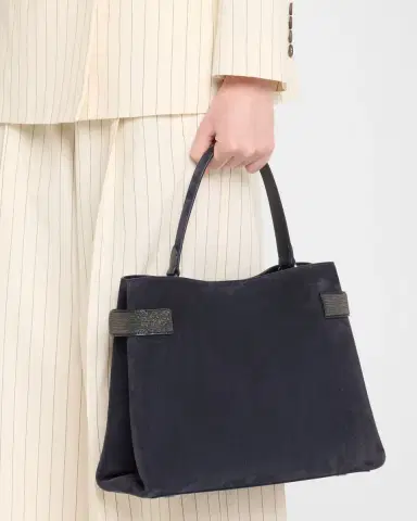 Brunello Cucinelli Essense Medium Monili Suede Top-Handle Bag | Thumbnail 2 Brunello Cucinelli Essense Medium Monili Suede Top-Handle Bag | Thumbnail 2