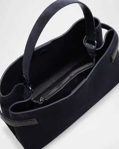 Brunello Cucinelli Essense Medium Monili Suede Top-Handle Bag | Thumbnail 4 Brunello Cucinelli Essense Medium Monili Suede Top-Handle Bag | Thumbnail 4