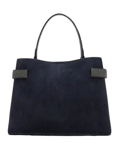 Brunello Cucinelli Essense Medium Monili Suede Top-Handle Bag | Thumbnail 1 Brunello Cucinelli Essense Medium Monili Suede Top-Handle Bag | Thumbnail 1