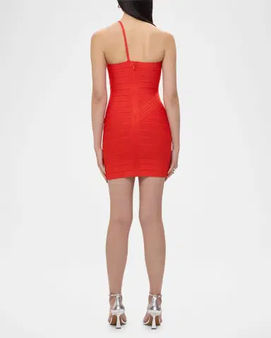 Hervé Léger Ally Woven Bandage One-Shoulder Mini Dress | Thumbnail 3 Hervé Léger Ally Woven Bandage One-Shoulder Mini Dress | Thumbnail 3