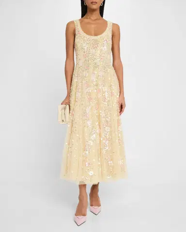 NEEDLE & THREAD Confetti Floral Sequin Ballerina Maxi Dress | Thumbnail 2 NEEDLE & THREAD Confetti Floral Sequin Ballerina Maxi Dress | Thumbnail 2
