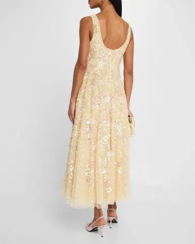 NEEDLE & THREAD Confetti Floral Sequin Ballerina Maxi Dress | Thumbnail 3 NEEDLE & THREAD Confetti Floral Sequin Ballerina Maxi Dress | Thumbnail 3