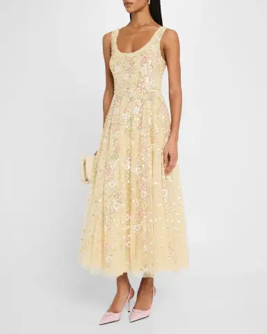 NEEDLE & THREAD Confetti Floral Sequin Ballerina Maxi Dress | Thumbnail 4 NEEDLE & THREAD Confetti Floral Sequin Ballerina Maxi Dress | Thumbnail 4