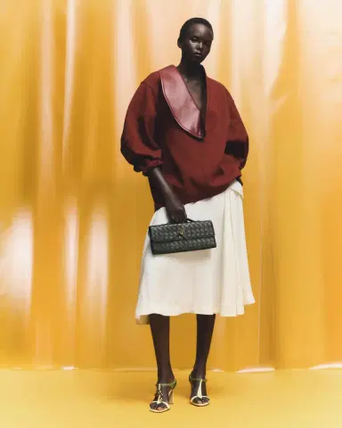 Bottega Veneta Pleated Fluid Viscose Twill Midi Skirt | Thumbnail 3 Bottega Veneta Pleated Fluid Viscose Twill Midi Skirt | Thumbnail 3