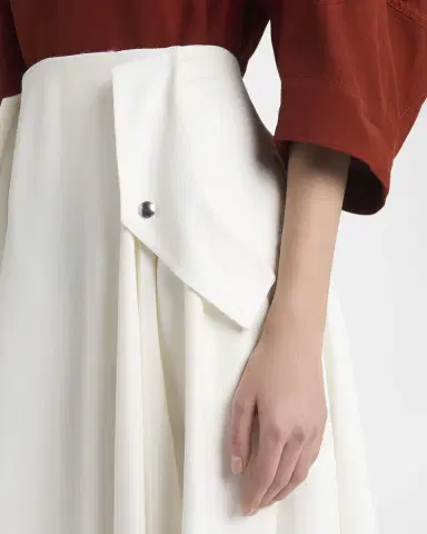 Bottega Veneta Pleated Fluid Viscose Twill Midi Skirt | Thumbnail 4 Bottega Veneta Pleated Fluid Viscose Twill Midi Skirt | Thumbnail 4