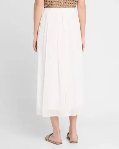 Brunello Cucinelli Pinstripe Cotton Gauze Midi Pull-On Skirt | Thumbnail 3 Brunello Cucinelli Pinstripe Cotton Gauze Midi Pull-On Skirt | Thumbnail 3