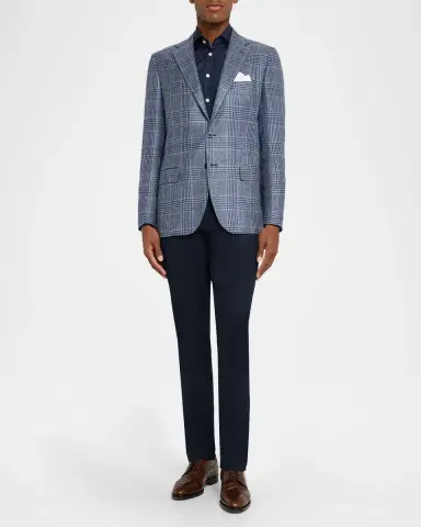 Kiton Men's Glen Plaid Single-Breasted Sport Coat | Thumbnail 2 Kiton Men's Glen Plaid Single-Breasted Sport Coat | Thumbnail 2