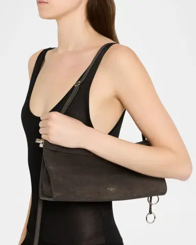 Alaïa Le Click Medium Shoulder Bag in Suede | Thumbnail 22 Alaïa Le Click Medium Shoulder Bag in Suede | Thumbnail 22