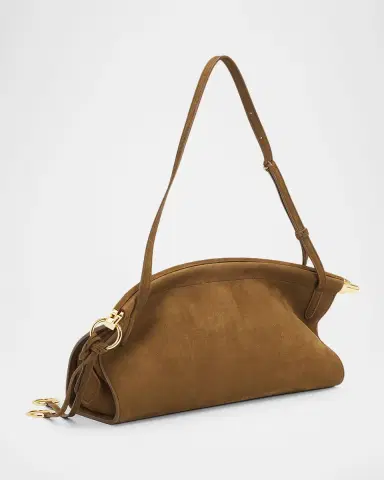 Alaïa Le Click Medium Shoulder Bag in Suede | Thumbnail 46 Alaïa Le Click Medium Shoulder Bag in Suede | Thumbnail 46