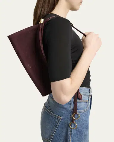 Alaïa Le Click Medium Shoulder Bag in Suede | Thumbnail 10 Alaïa Le Click Medium Shoulder Bag in Suede | Thumbnail 10