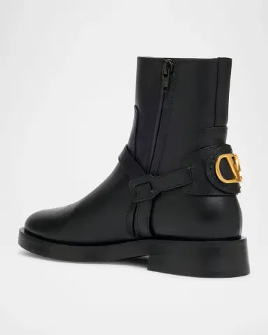 Valentino Garavani VLogo Signature Leather Booties | Thumbnail 2 Valentino Garavani VLogo Signature Leather Booties | Thumbnail 2