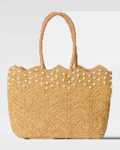 BTB Los Angeles Naples Pearly Straw Tote Bag | Thumbnail 2 BTB Los Angeles Naples Pearly Straw Tote Bag | Thumbnail 2